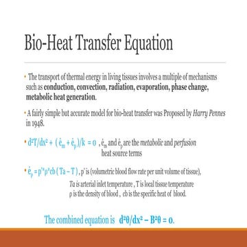 Heat transfer in human body