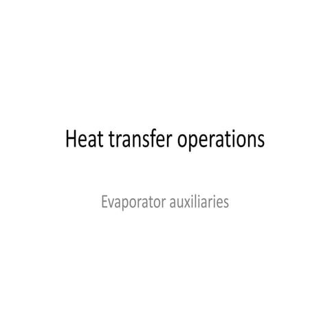 Heat transfer operations