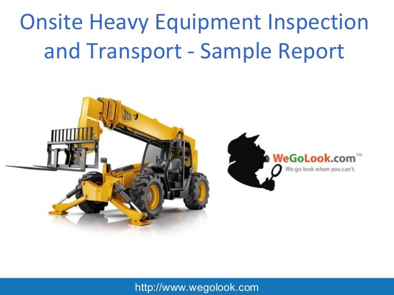 Onsite Heavy Equipment Inspection and Transport Sample Report