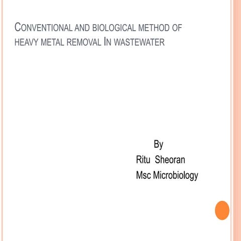 Heavy metal removal  in wastewater
