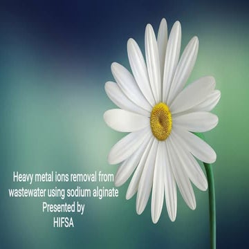 Heavy metal ions removal from wastewater using sodium alginate | PDF
