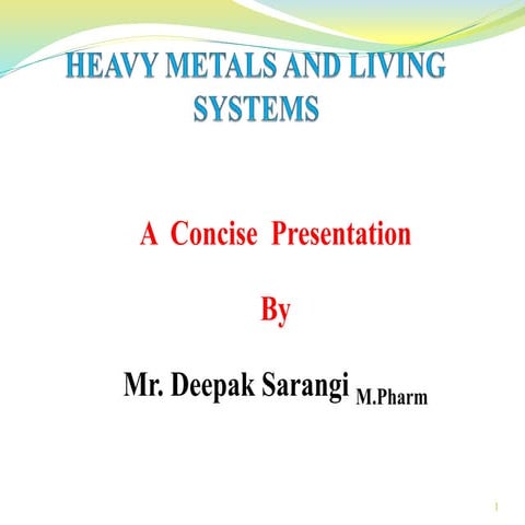 Heavymetals & living system ppt