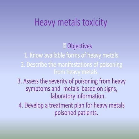 Heavy metals toxicity