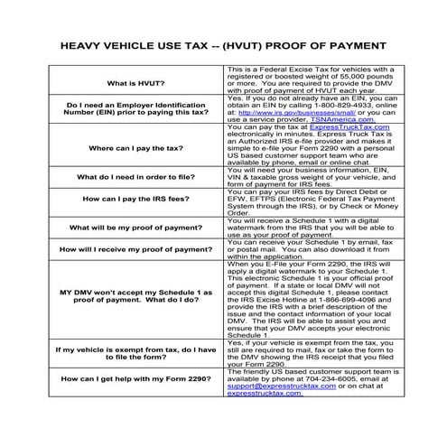 Heavy highway vehicle use tax form 2290 webinar