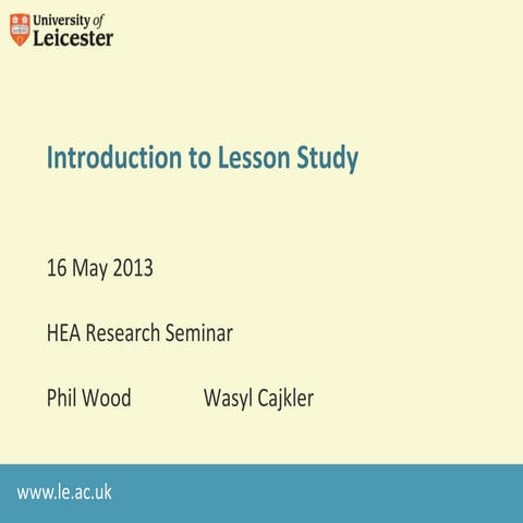 Hea workshop session 1 an introduction to lesson study
