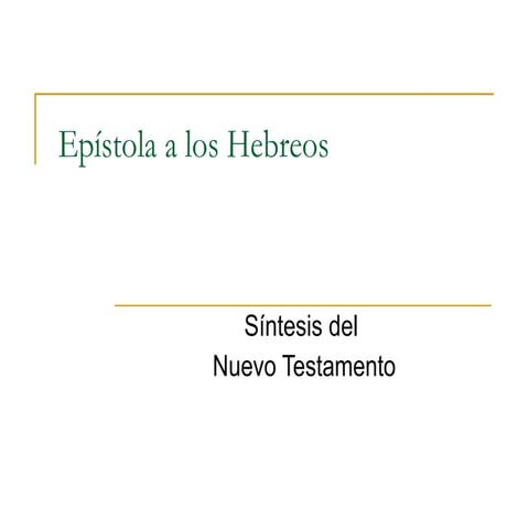 Epistola a Los Hebreos
