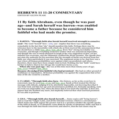 Hebrews 11 11 20 commentary PDF