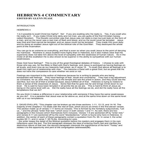 Hebrews 4 commentary
