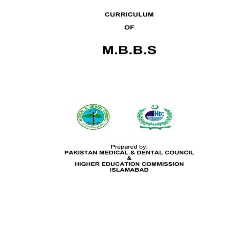 Syllabus for mbbs students by pmdc
