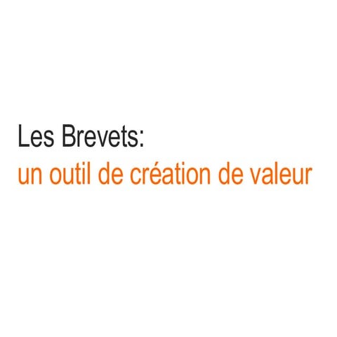 Hec De l'innovation au marché (Brevets)