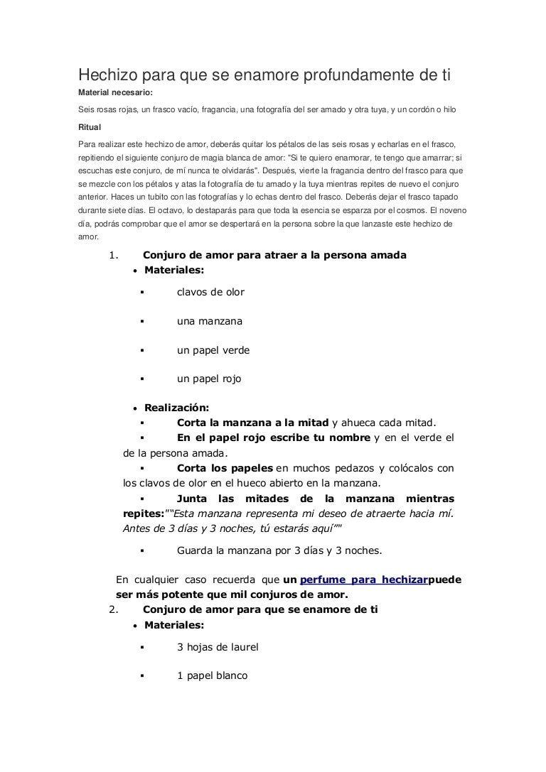 Hechizo Para Que Se Enamore Profundamente De Ti