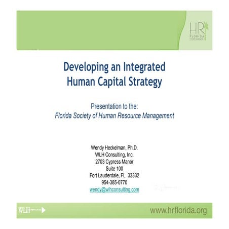 Heckelman - Developing an Integrated Human Capital Strategy