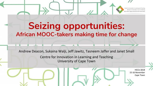 Seizing opportunities: African MOOC takers making time for change