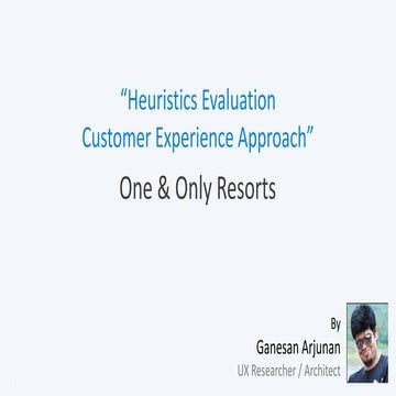 Heuristic Evaluation - UX Approach