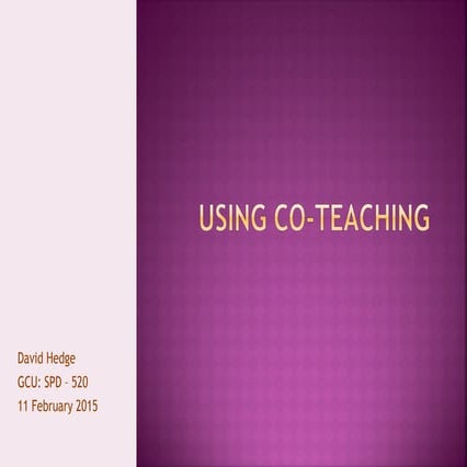Hedge, d. pp co teaching