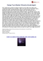 Hedge Fund Market Wizards by Schwager, Jack D. (ebook) hedge fund market wizards pdf download
