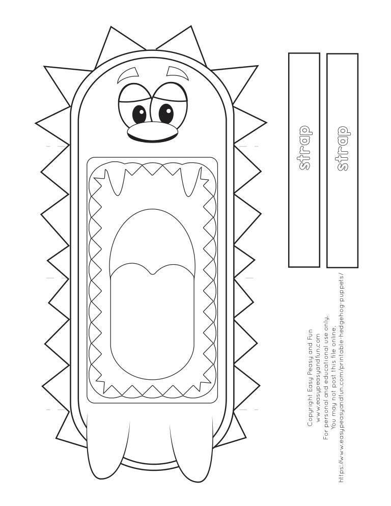 Hedgehog Printable puppet