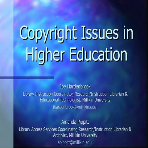 Copyright Issues in Higher Education