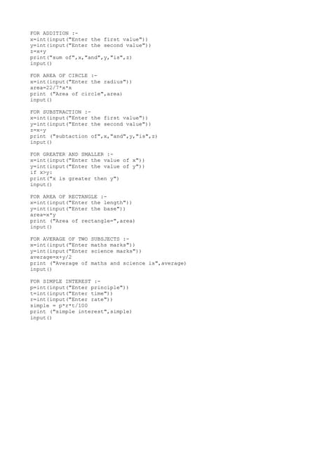 PYTHON PROGRAMS FOR BEGINNERS