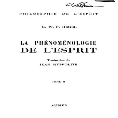 Hegel - la phénoménologie de l'esprit - t.2