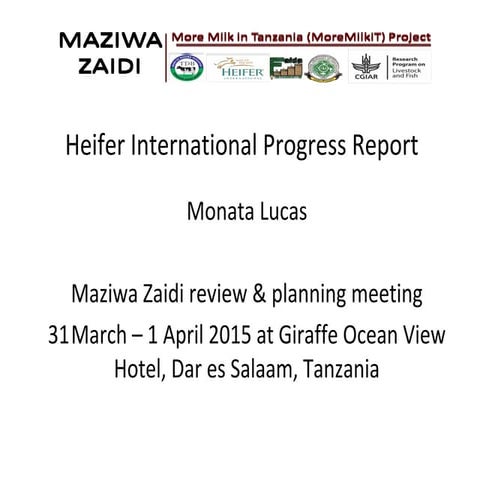 Heifer International MoreMilkiT progress report