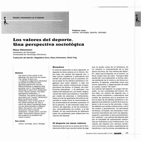 Los valores del deporte | PDF