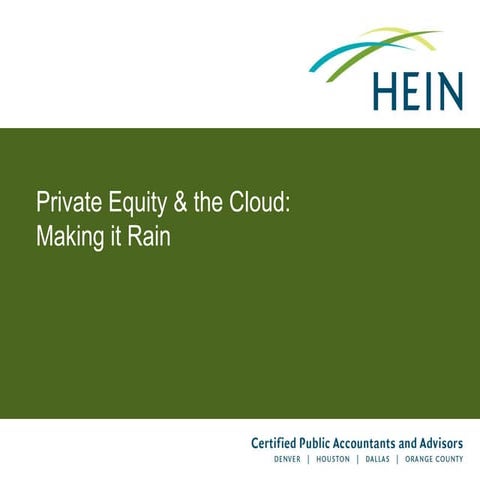 Private Equity & the Cloud: Making it Rain