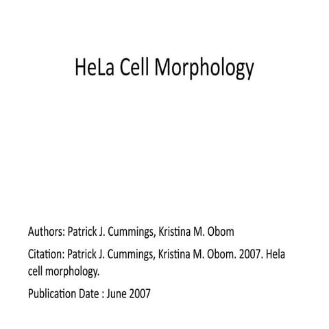 HeLa Cell Morphology and cell culture.pptx