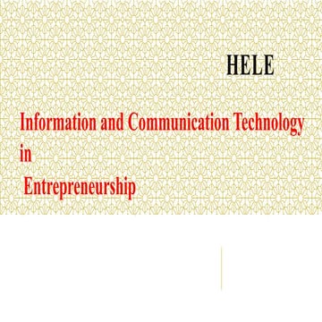 HELE-  ICT in ENTREPRENEURSHIP.pptx