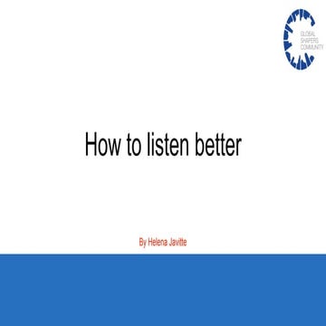 Helena Javitte - How to Listen Better
