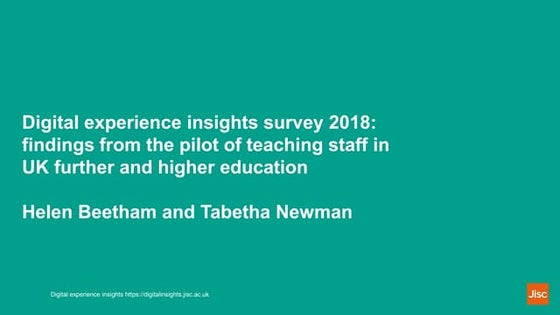Findings from the pilot of staff in UK higher education