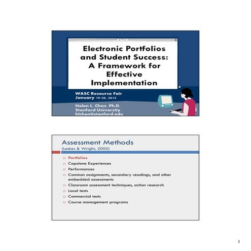 Helen  Chen: Electronic Portfolios and Student Success: A Framework for Effec...