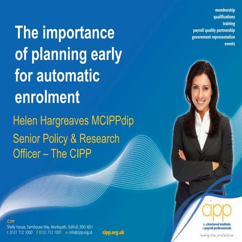 The Importance of Planning Early for Auto Enrolment - Sage at Accountex 2014