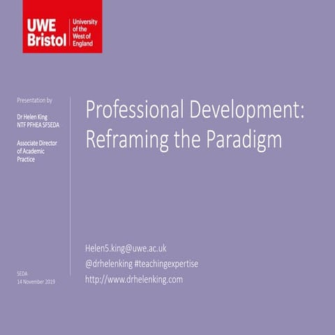Professional development: Reframing the paradigm