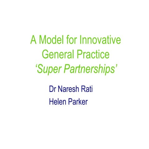 3.4 - Workforce and developing multi-disciplinary teams in primary care ...