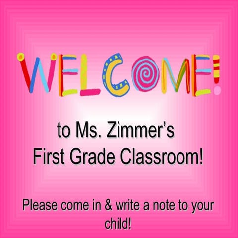 Zimmer's Back to School Night