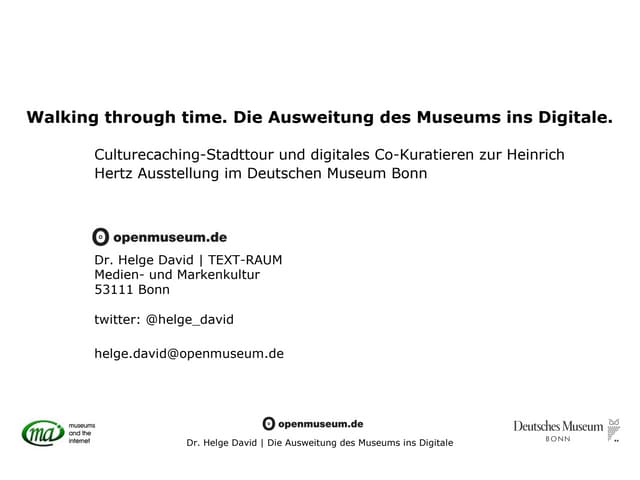 Helge David MAI-Tagung 2012