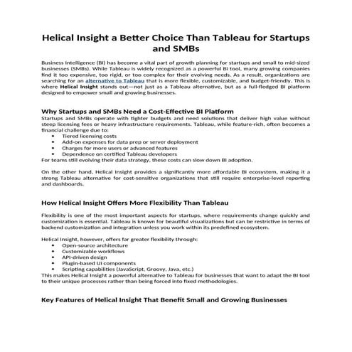 Helical Insight a Better Choice Than Tableau for Startups and SMBs.docx