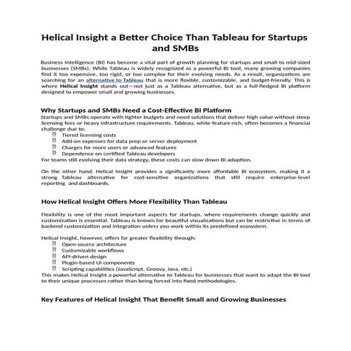 Helical Insight a Better Choice Than Tableau for Startups and SMBs.pptx