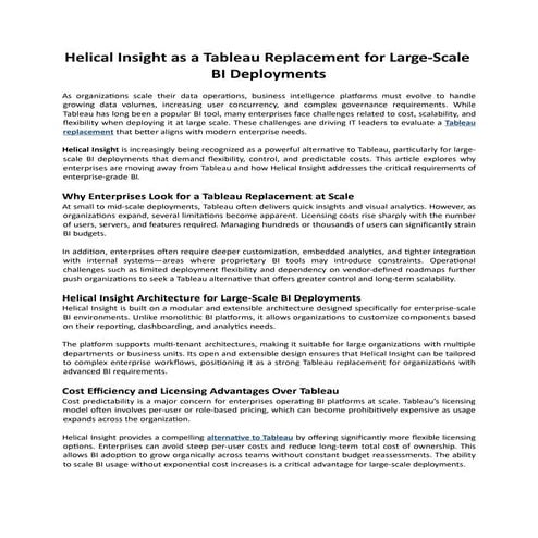 Helical Insight as a Tableau Replacement for Large-Scale BI Deployments ...