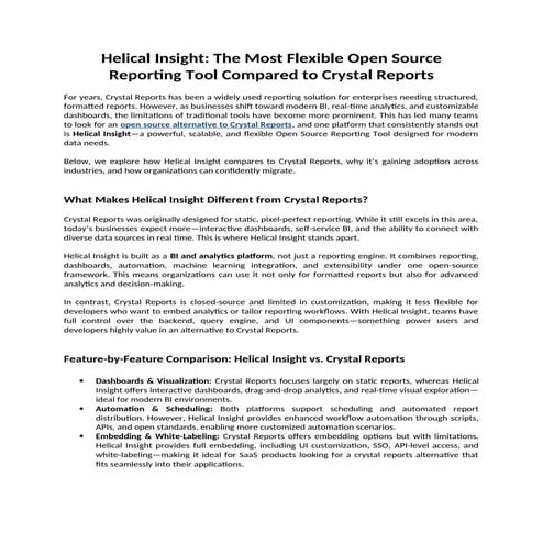 Helical Insight The Most Flexible Open Source Reporting Tool Compared ...