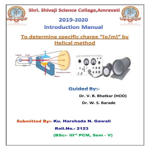 Helical Methode - To determine the specific charge