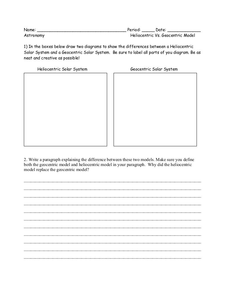 Heliocentric Vs Geocentric Hw