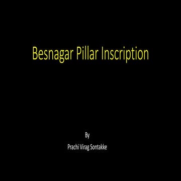 Besnagar Pillar inscription pdf
