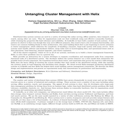 Untangling cluster management with Helix