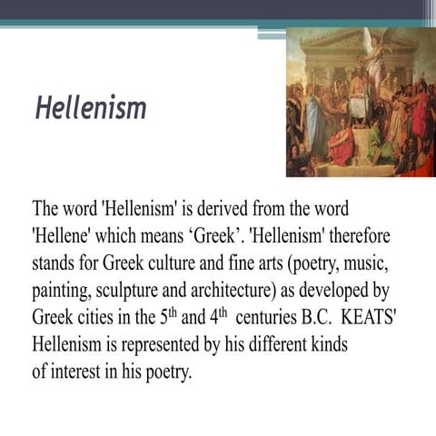Hellenism in keats poetry