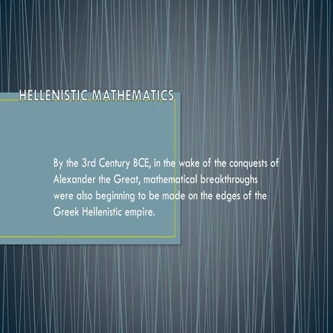 Hellenistic mathematics