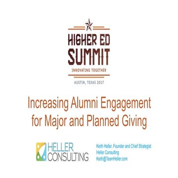 Increasing Alumni Engagement for Major and Planned Giving
