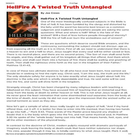 Hellfire a twisted trhth untangled