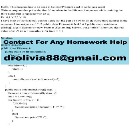 Hello. This program has to be done in Eclipse(Program used to write .pdf